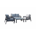 Mulmur 4-Piece Outdoor Conversation Set - Dark Grey/Beige