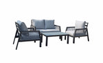 Mulmur 4-Piece Outdoor Conversation Set - Dark Grey/Beige