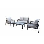 Mulmur 4-Piece Outdoor Conversation Set - Dark Grey/Beige