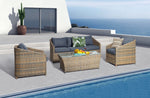Ellington 4-Piece Outdoor Conversation Set - Taupe/Beige