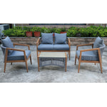 Rusholme 4-Piece Outdoor Conversation Set - Light Brown/Grey