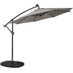 Bumbershoot 10' Solar LED Offset Outdoor Umbrella - Slate / Dark Grey