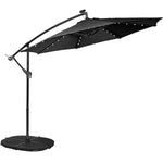 Bumbershoot 10' Solar LED Offset Outdoor Umbrella - Onyx Black