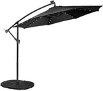 Bumbershoot 10' Solar LED Offset Outdoor Umbrella - Onyx Black