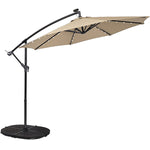 Bumbershoot 10' Solar LED Offset Outdoor Umbrella - Linen