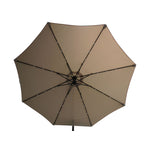 Bumbershoot 10' Solar LED Offset Outdoor Umbrella - Linen