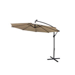 Bumbershoot 10' Solar LED Offset Outdoor Umbrella - Linen