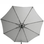 Bumbershoot 10' Solar LED Offset Outdoor Umbrella - Light Stone Grey