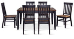 Raven Noir 7-Piece Dining Set - Ebony, Driftwood