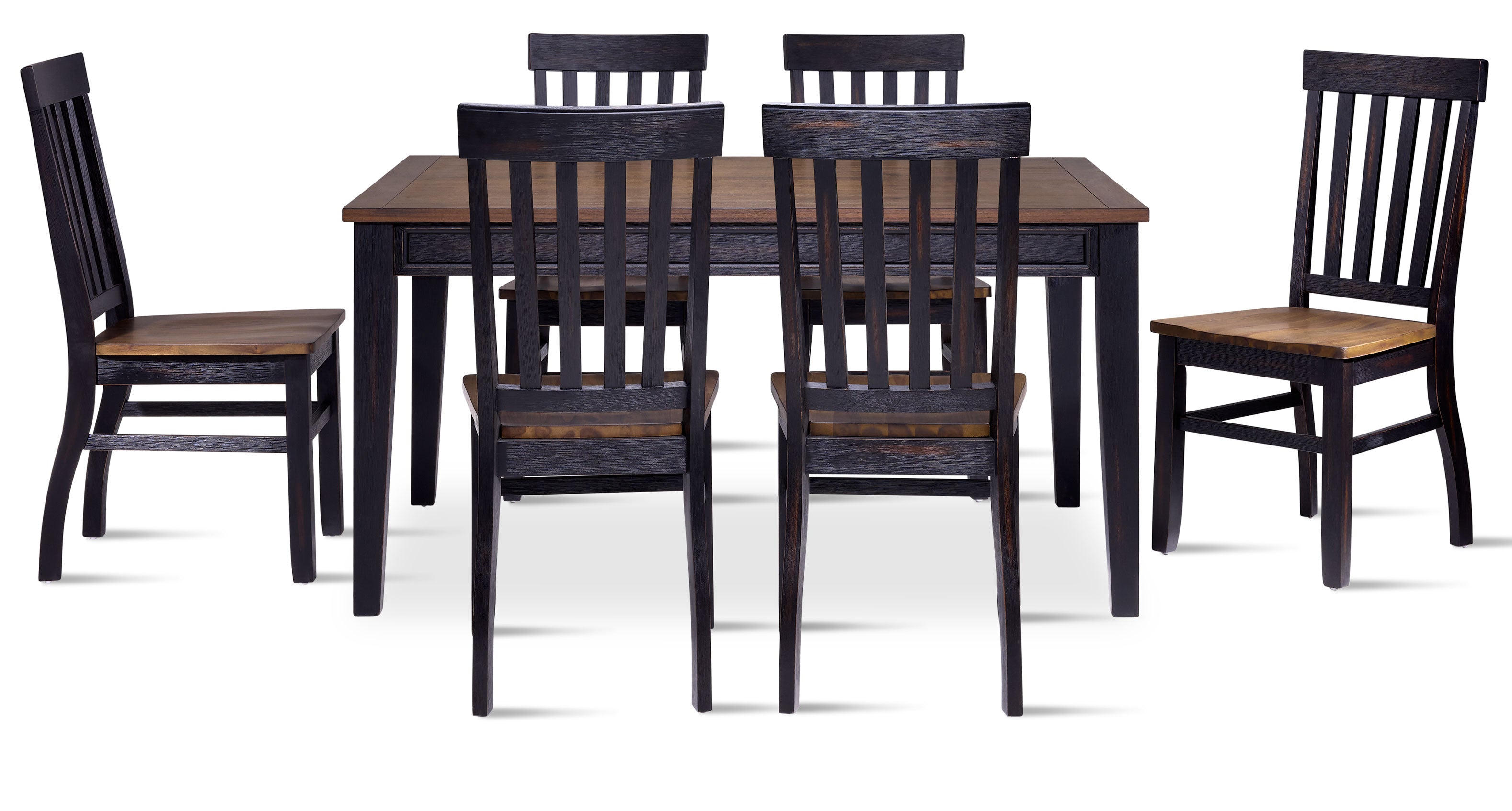 Raven Noir 7-Piece Dining Set - Ebony, Driftwood