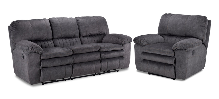 Reyes 2 Pc. Power Reclining Living Room Package w/ Chair - Grey