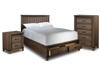Rossco 5-Piece King Storage Bedroom Package - Rustic Oak