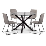Robyn 5-Piece Round Dining Set - Black, Grey