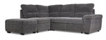 Serafina 4-Piece Sectional with Right Facing Pop-Up Bed - Charcoal