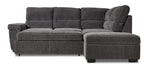 Serafina 4-Piece Sectional with Left Facing Pop-Up Bed - Charcoal