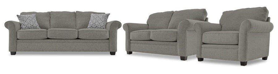 Duffield 3 Pc. Living Room Package - Charcoal