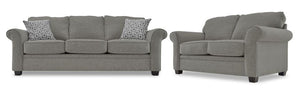 Duffield 2 Pc. Living Room Package w/ Loveseat - Charcoal