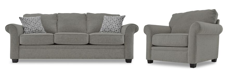 Duffield 2 Pc. Living Room Package w/ Chair - Charcoal