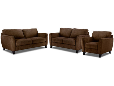 Alyssa Sofa, Loveseat & Chair Set- Latte