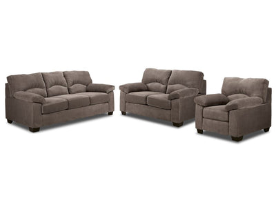 Archie Sofa, Loveseat & Chair Set- Ash