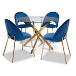 Aurora 5 Piece Round Dining Set - Blue