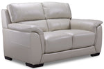 Avalon 2 Pc. Leather Living Room Package w/ Loveseat - Grey