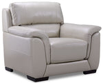 Avalon 2 Pc. Leather Living Room Package w/ Chair - Grey