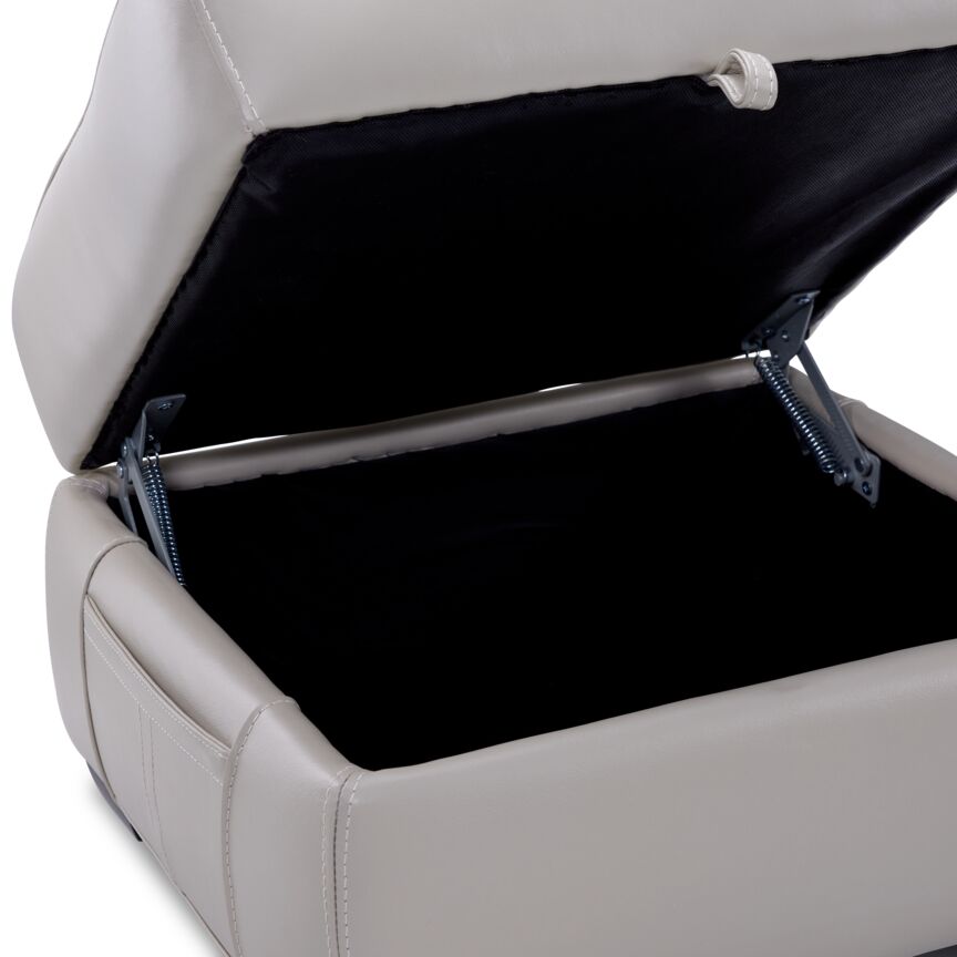 Avalon Leather Ottoman - Grey