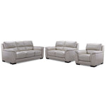Avalon 3 Pc. Leather Living Room Package - Grey