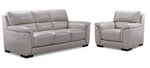 Avalon 2 Pc. Leather Living Room Package w/ Chair - Grey