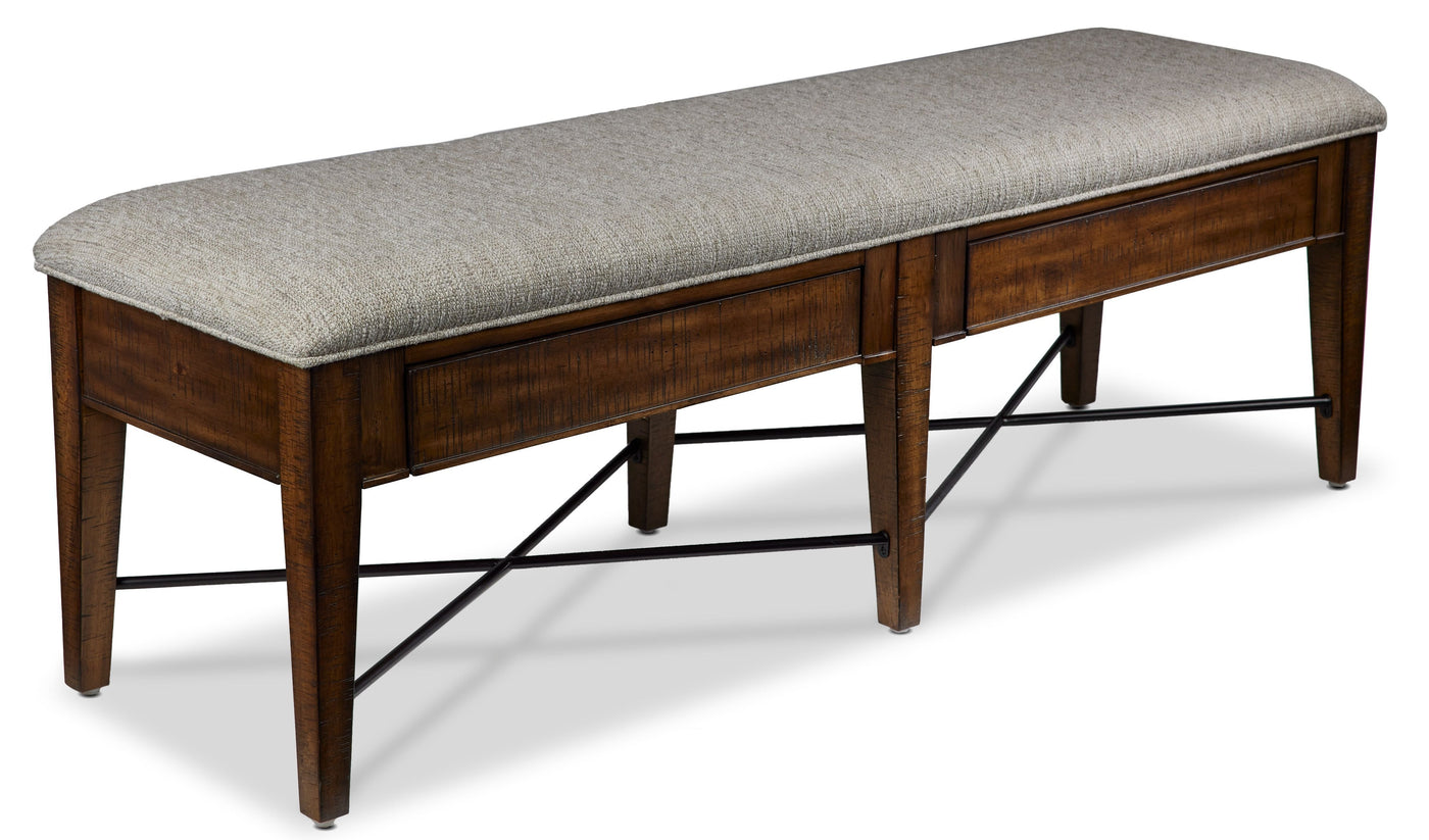 Bay Creek Bench - Toasted Nutmeg, Fog Fabric