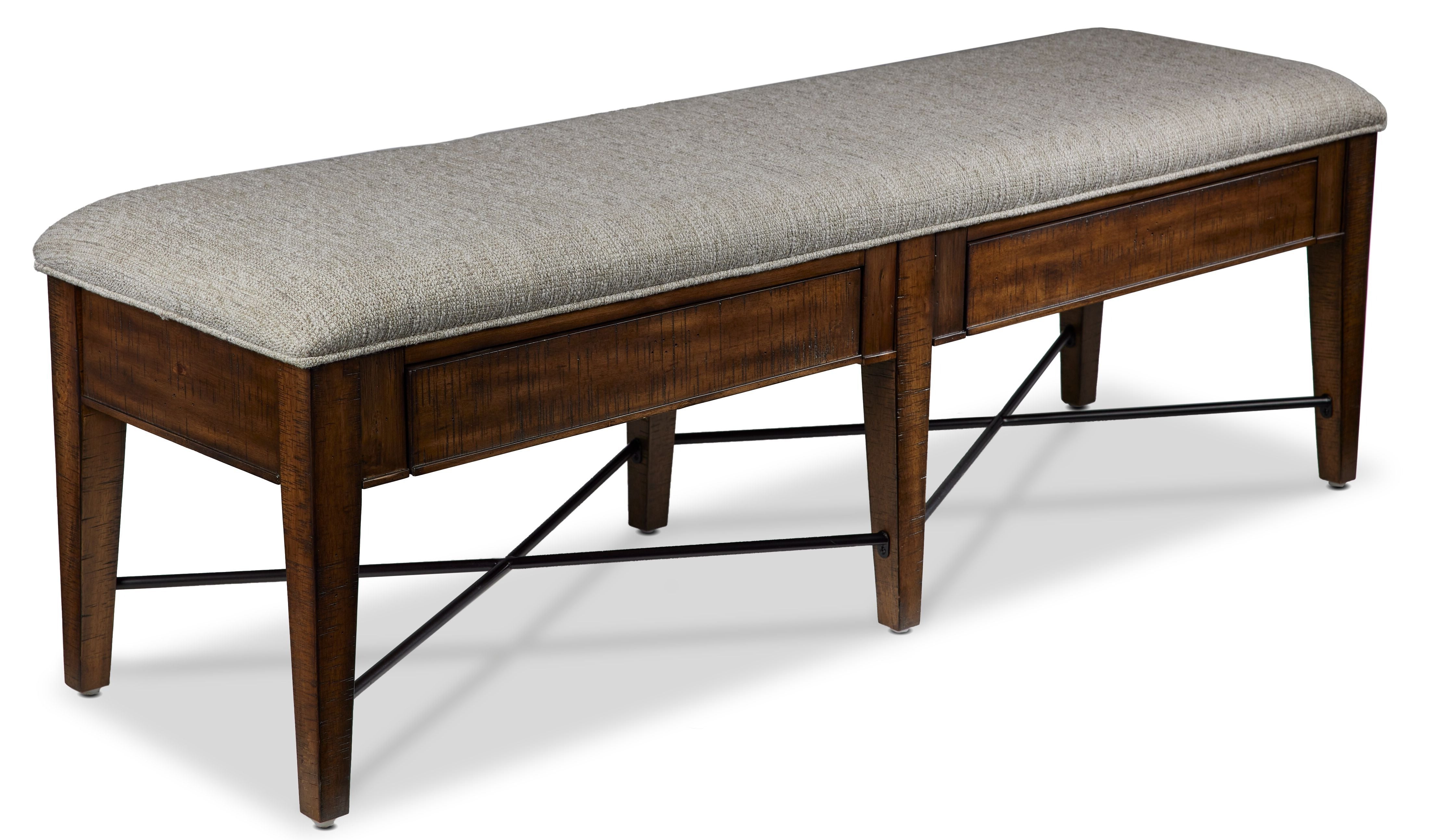Bay Creek Bench - Toasted Nutmeg, Fog Fabric
