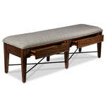 Bay Creek Bench - Toasted Nutmeg, Fog Fabric