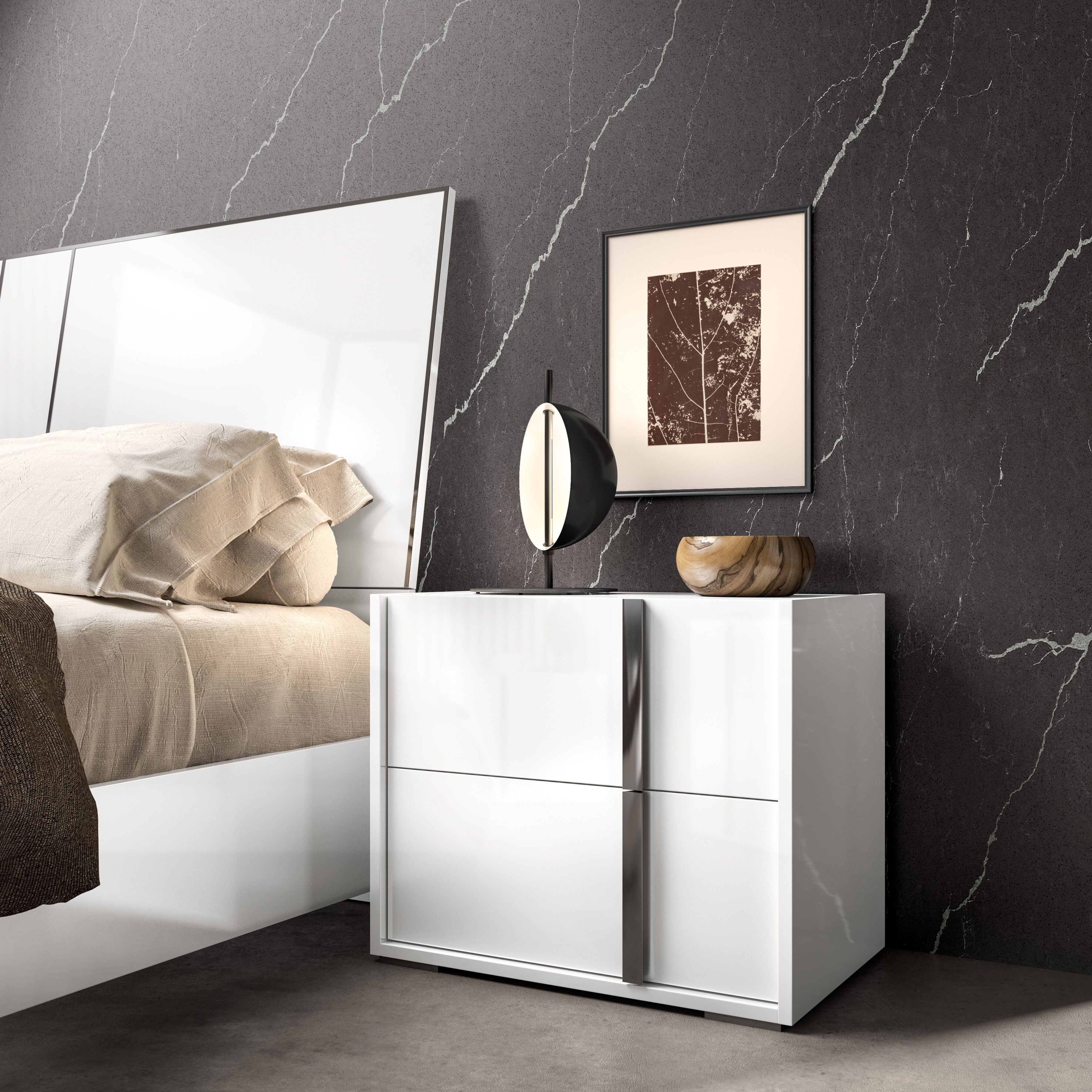 Bianca 5-Piece King Bedroom Package - White Lacquer