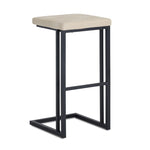 Boone Bar Height Stool - Black, Bravo Cream