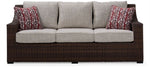 Brookland - 2-Piece Outdoor Sofa with Coffee Table - Brown, Beige
