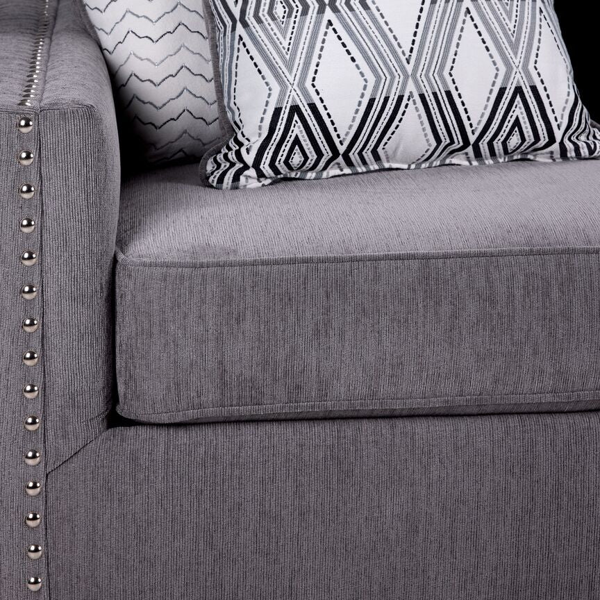 Brooklyn Sofa, Loveseat and Chair Set- Grey