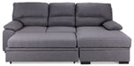 Camille Pop-Up Sofa Bed with Right-Facing Chaise- Grey, Charcoal