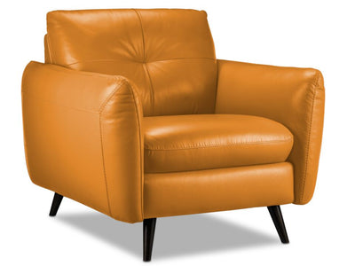 Carlino Leather Chair - Honey Yellow