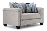 Charice Sofa, Loveseat & Chair and a Half - Putty