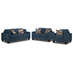 Cindy Sofa, Loveseat and Chair Set-Blue