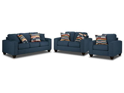 Cindy Sofa, Loveseat and Chair Set-Blue