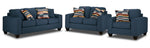 Cindy Sofa, Loveseat and Chair Set-Blue