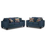 Cindy Sofa and Loveseat Set-Blue