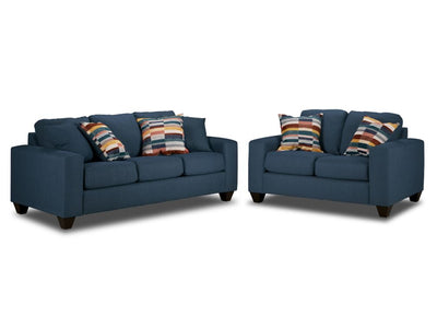 Cindy Sofa and Loveseat Set-Blue
