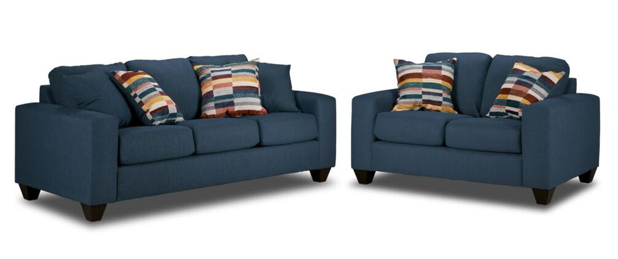 Cindy Sofa and Loveseat Set-Blue