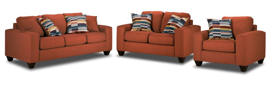 Cindy Sofa, Loveseat and Chair Set-Brick