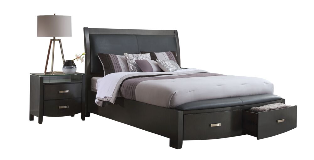 Cinema 6-Piece Queen Storage Bedroom Set - Charcoal