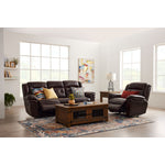 Cooper Reclining Leather Sofa and Recliner Set - Brown