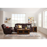 Cooper Reclining Leather Sofa and Recliner Set - Brown